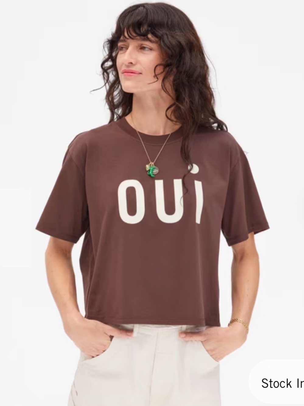 Clare V OUI Boxy Tee in Brown